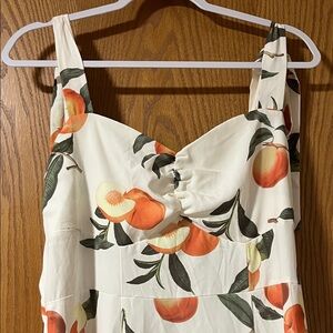 Cider Fruit Knotted Split Midi Dress Curve & Plus